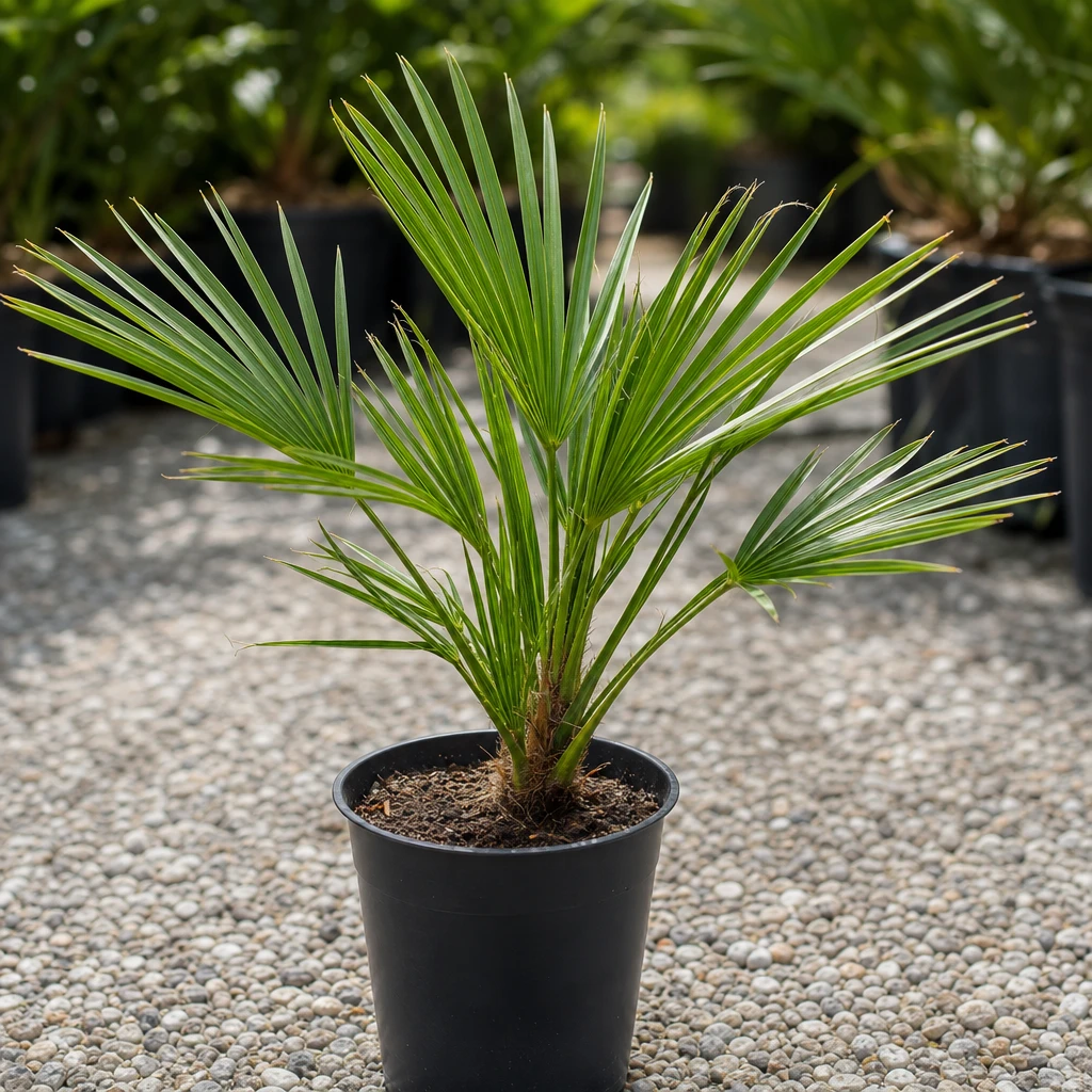Jonge Chamaerops humilis in P9 pot