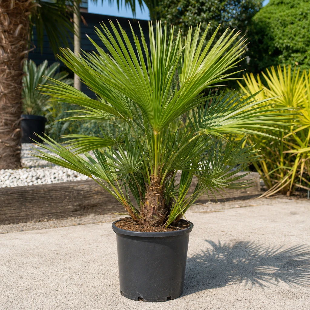Chamaerops humilis in 2L pot met meerdere bladeren